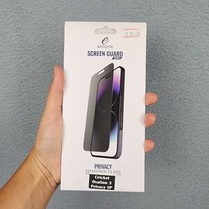 Eclipse Privacy Tempered Glass Screen Protector Cricket Ovation 3 Black New